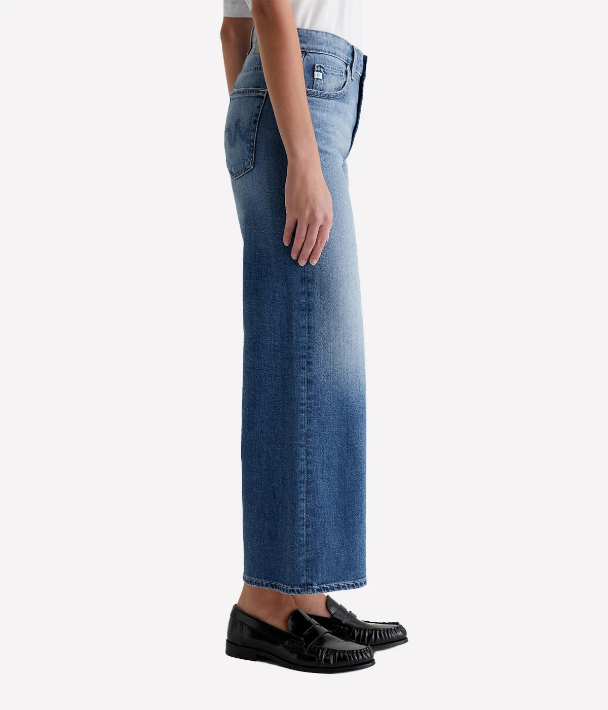 Saige Wide Leg Crop Jean in Bell Canyon