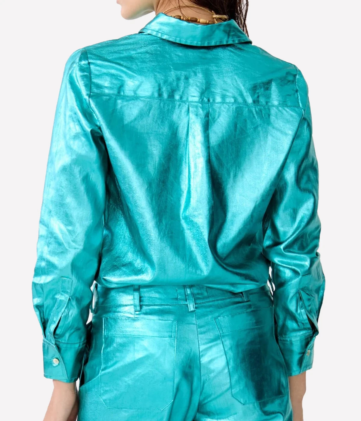 San Marino Metallic Shirt in Turquoise