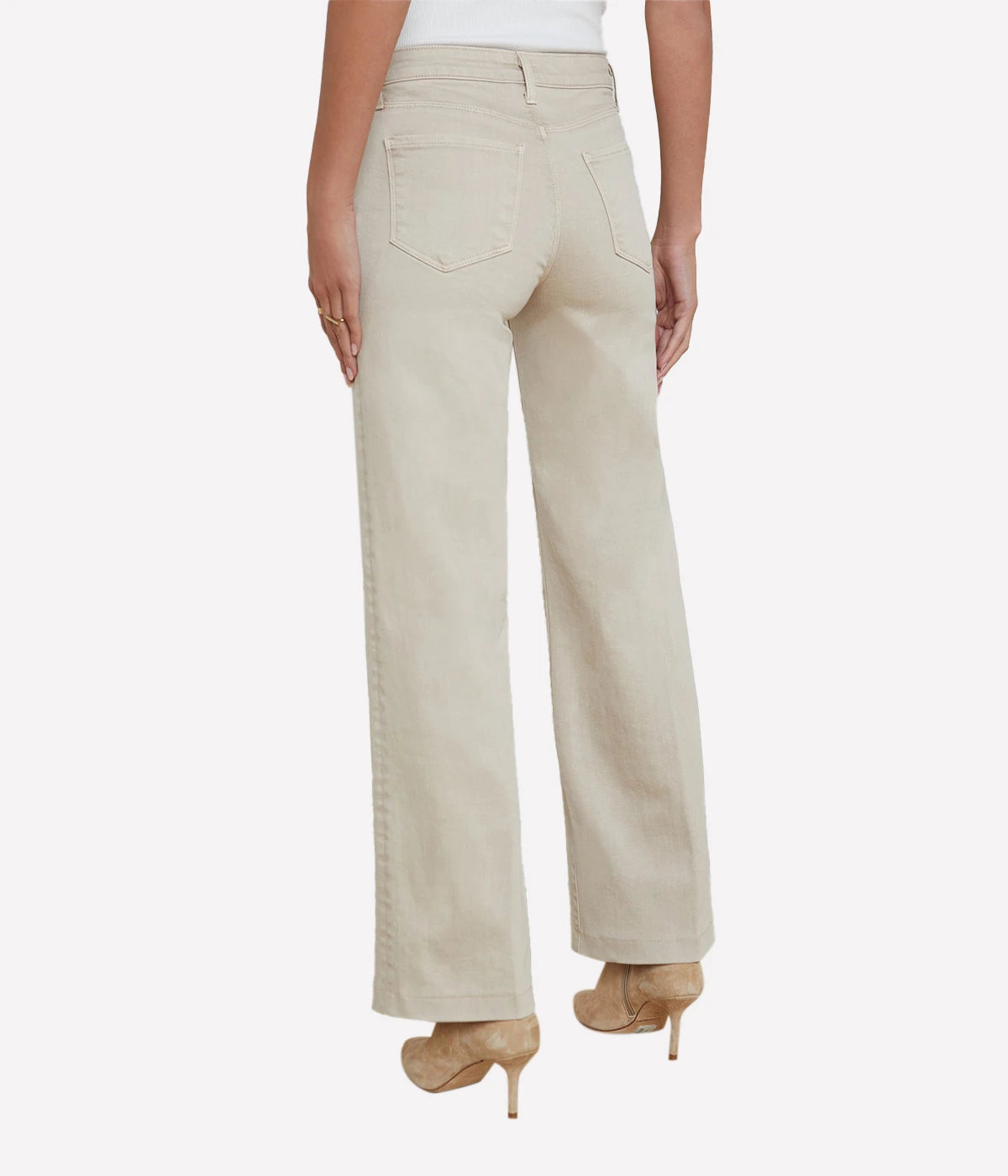 Scottie H/R Wide Leg Jean in Biscuit