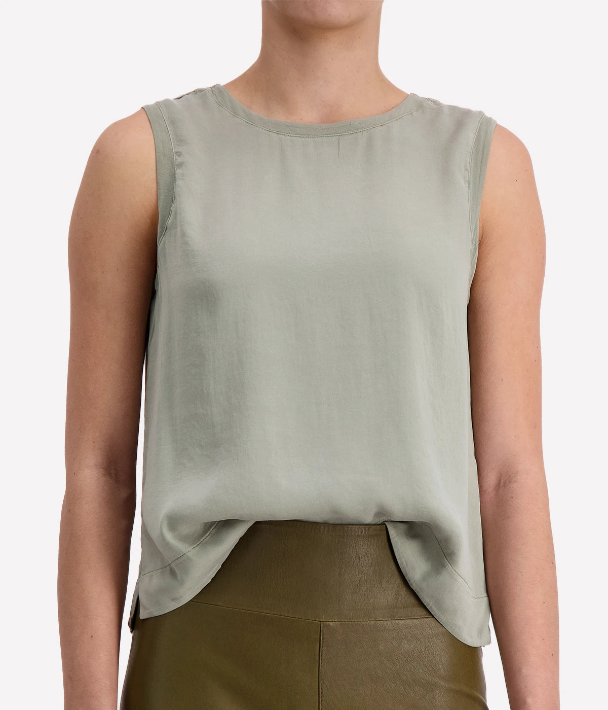 Silk Tank in Sage