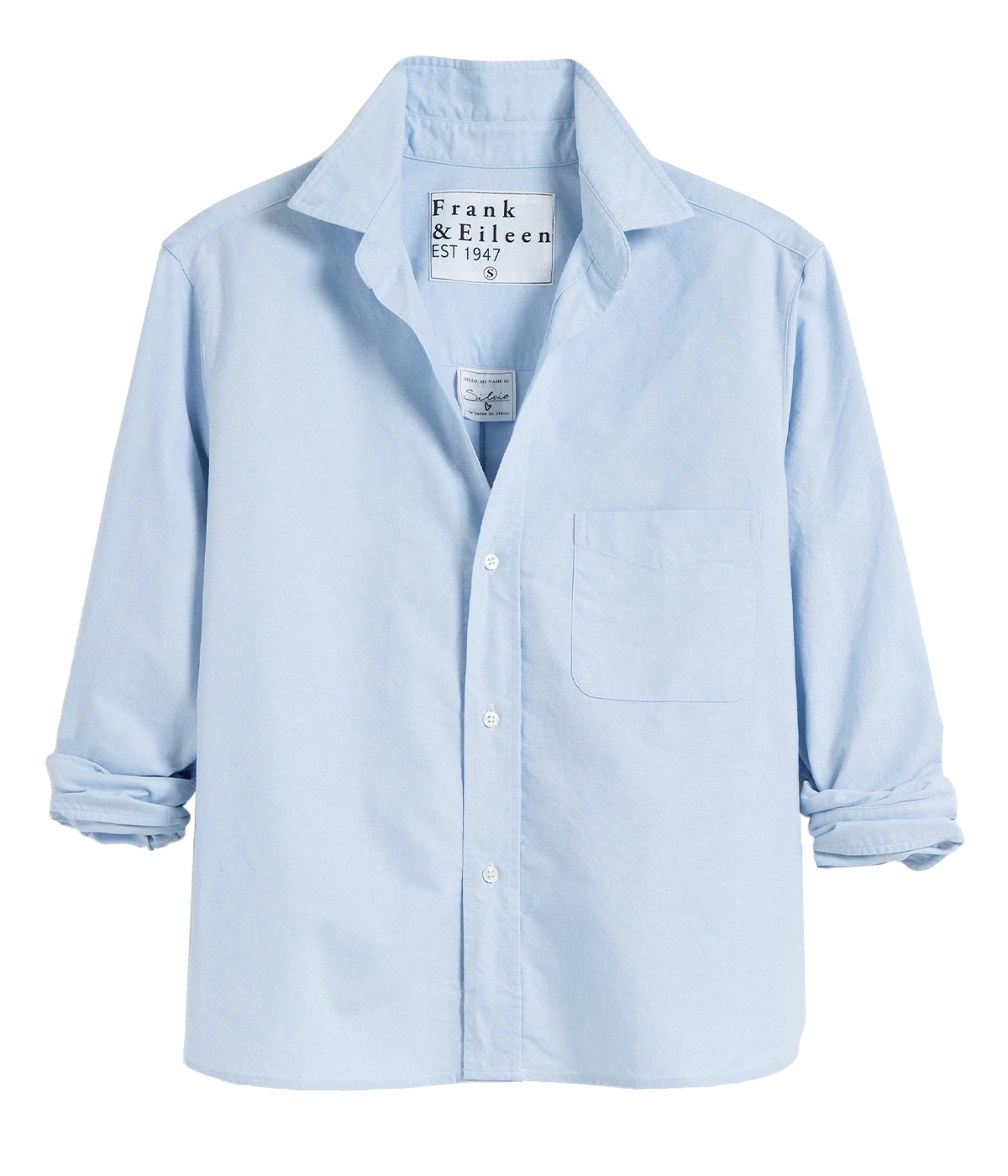 Silvio Woven Button Up Shirt in Light Blue