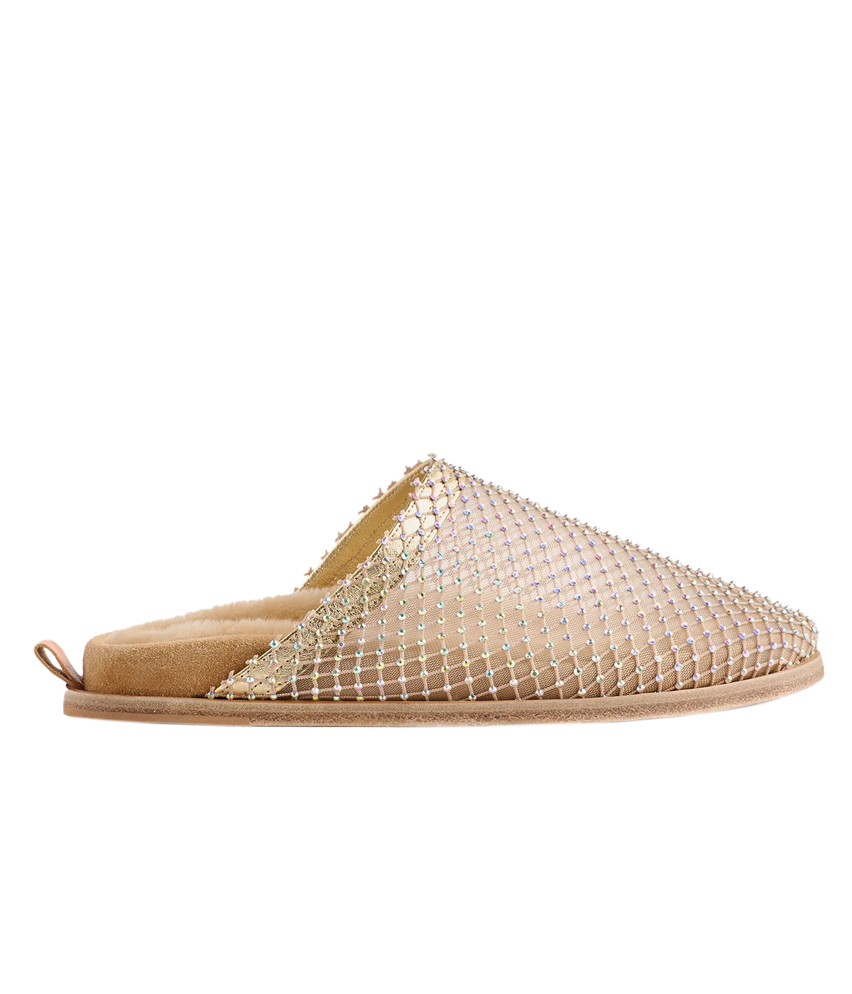 Strass Mesh Flat in Nude