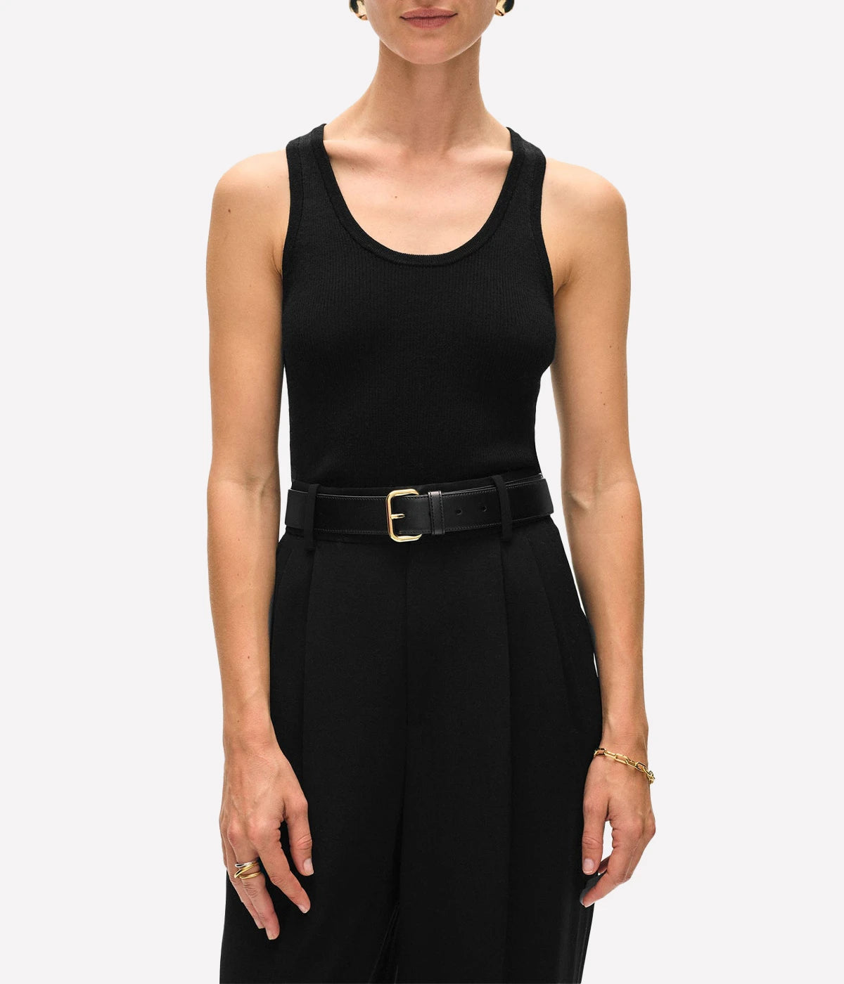 Superfine Merino Tank Top in Black