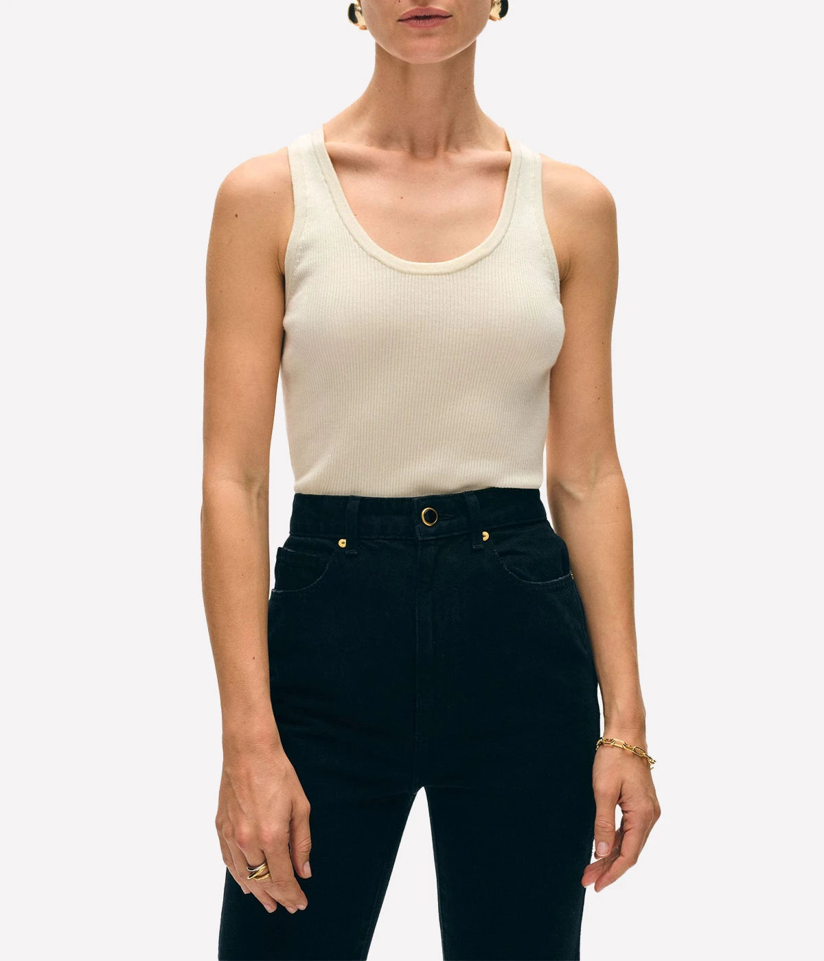 Superfine Merino Tank Top in Ivory