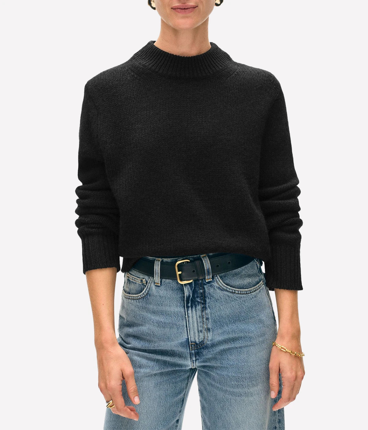 Superfine Merino Turtleneck in Black