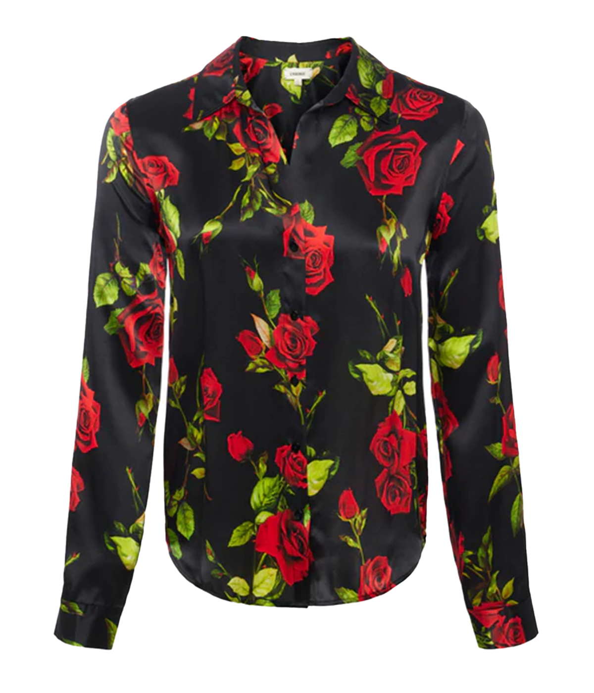 Tyler Long Sleeve Blouse in Black Multi Rose