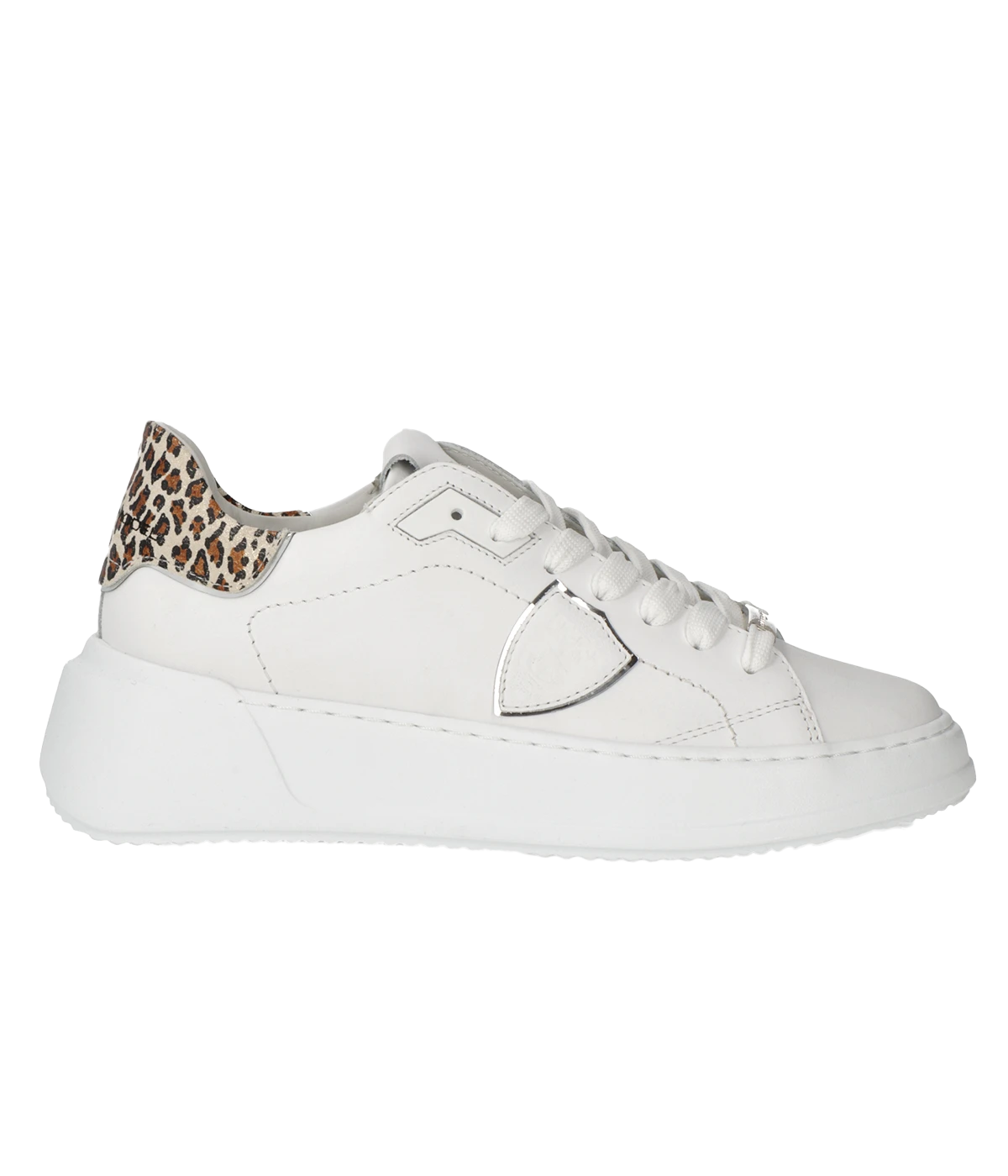 Tres Temple Low Woman in Veau Animalier Blanc Beige