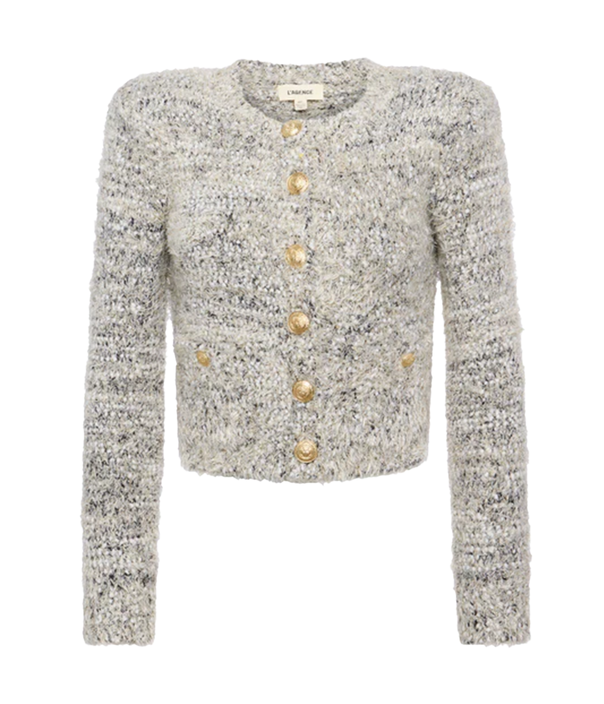 Una Knit Cardigan in Black Ivory Gold