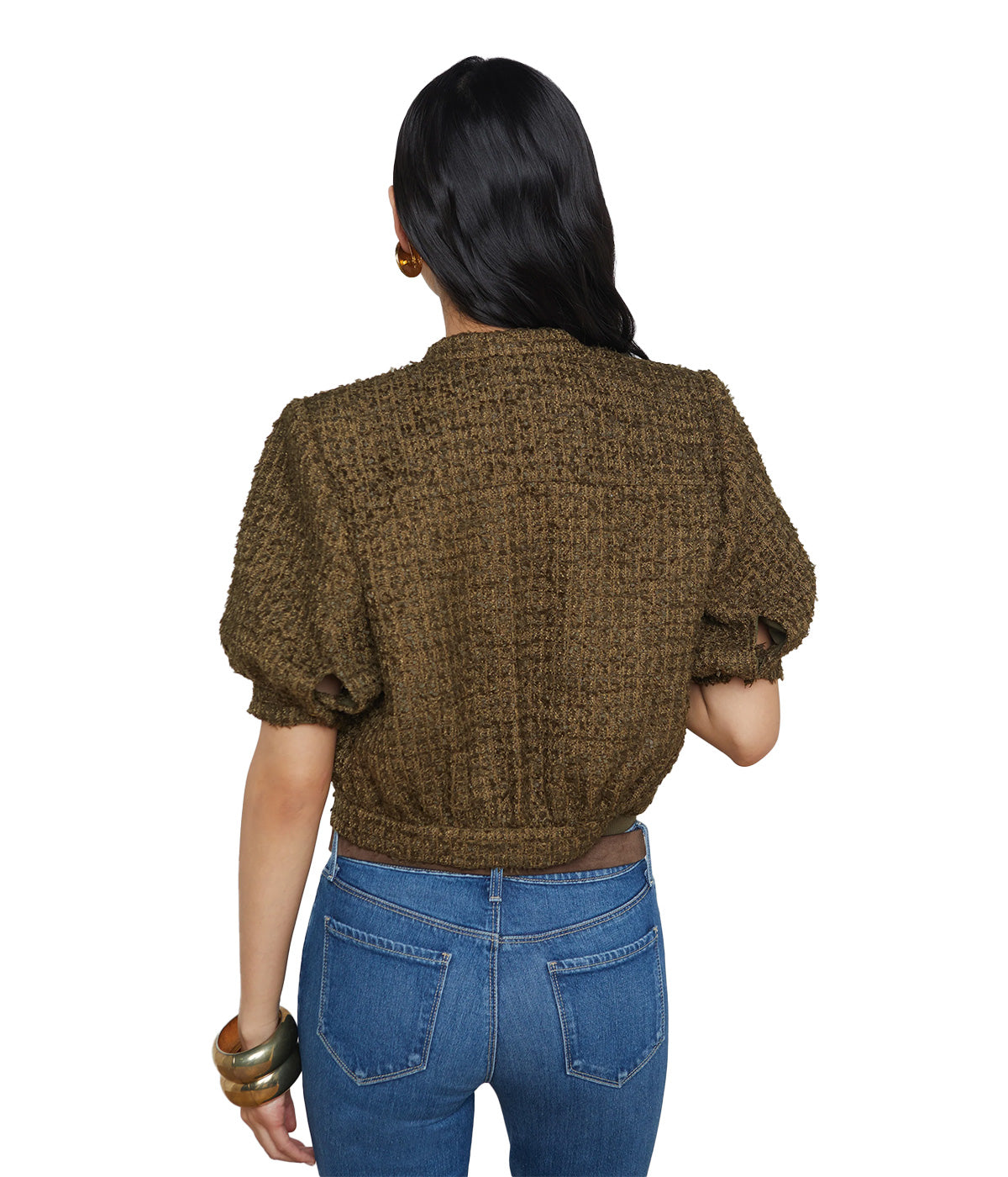 Cove Crop Short Sleeve Jacket in Pine