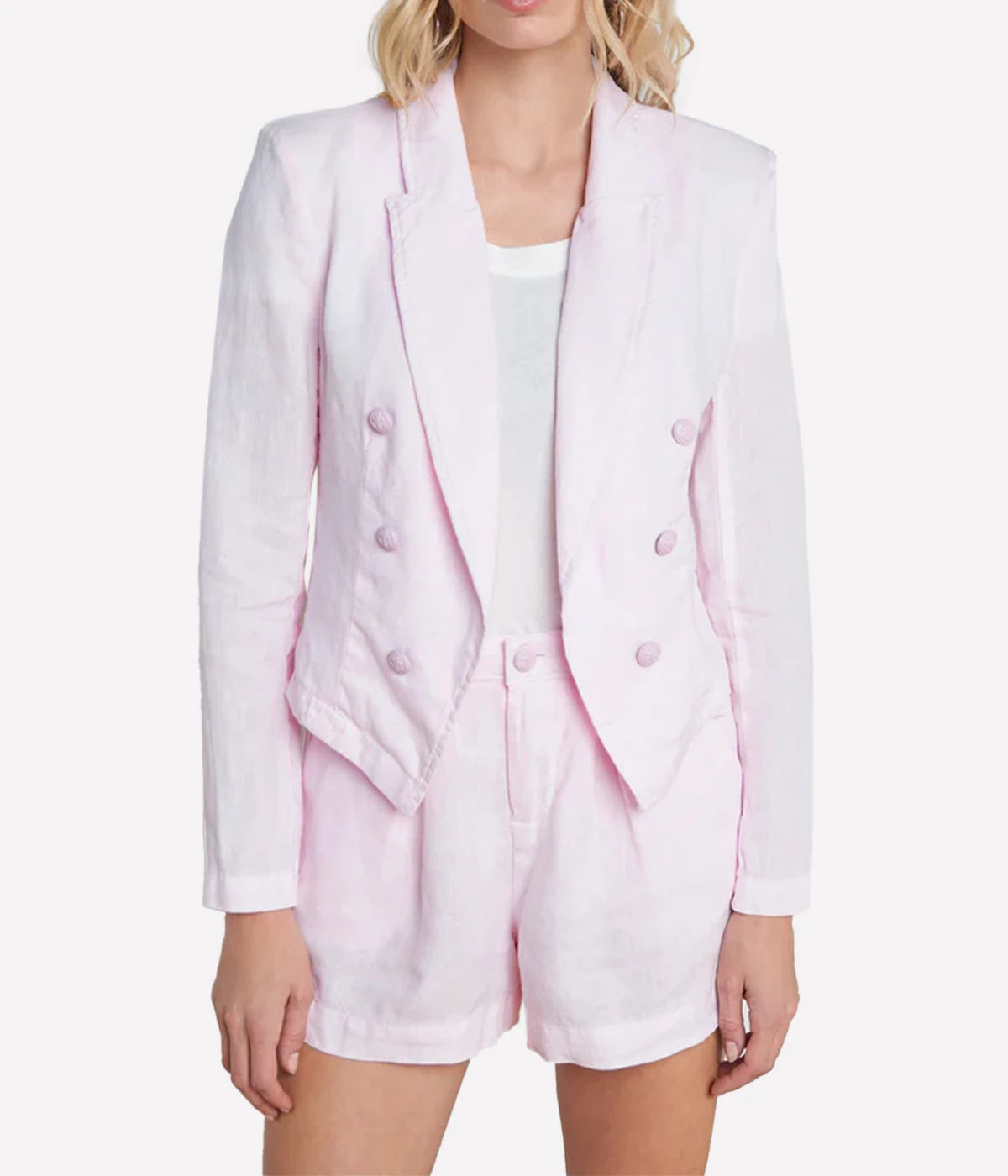 Wayne Crop Double Breasted Jacket in Lilac Snow