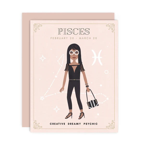 Zodiac Babe Card in Pisces