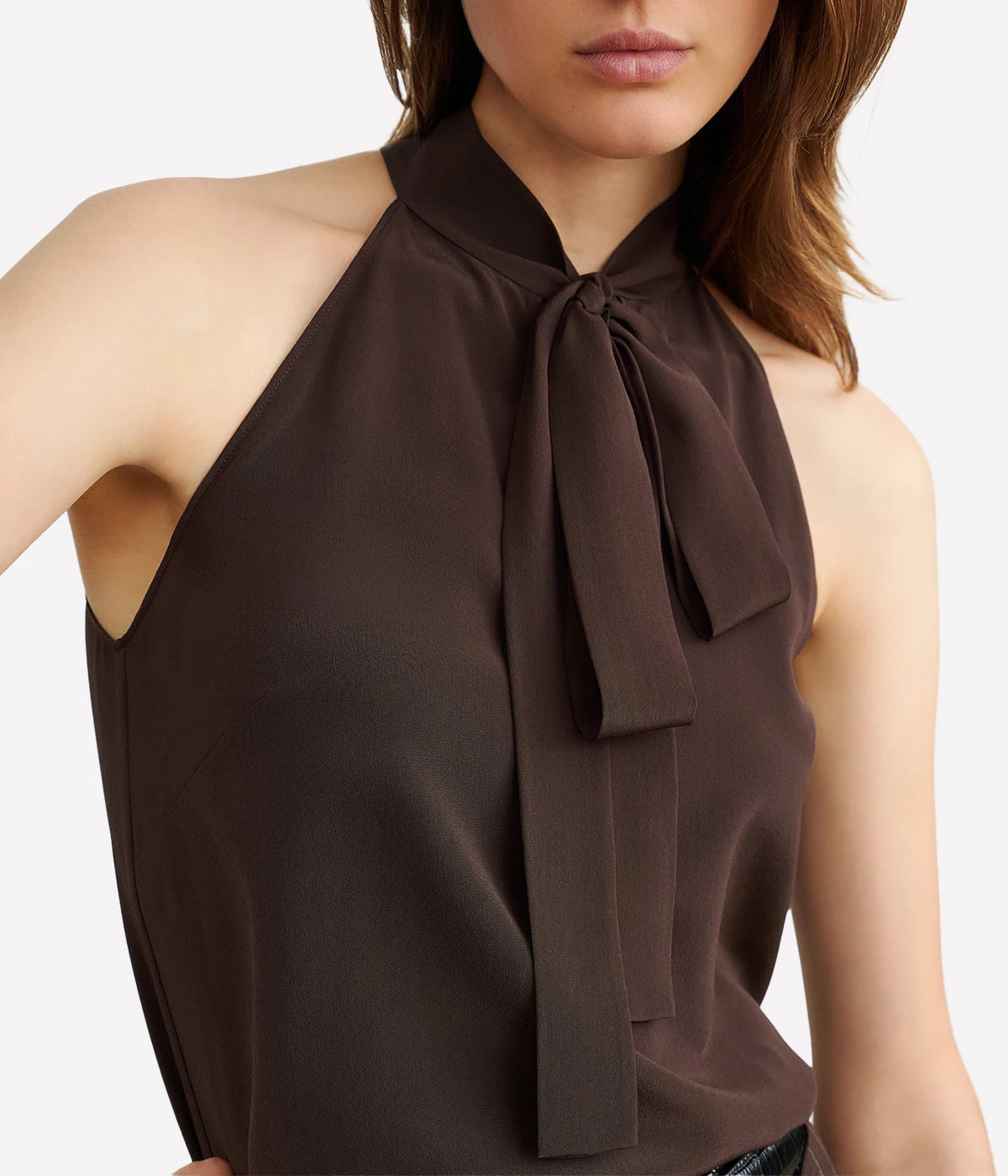 Zelie Halterneck Top in Dark Brown