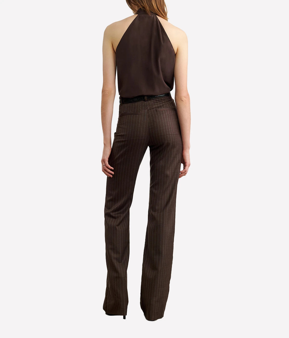 Zelie Halterneck Top in Dark Brown