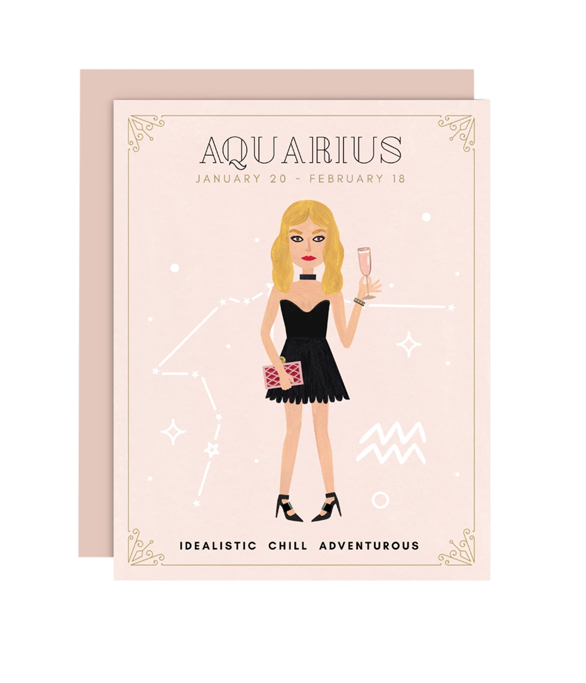 Zodiac Babe Card in Aquarius