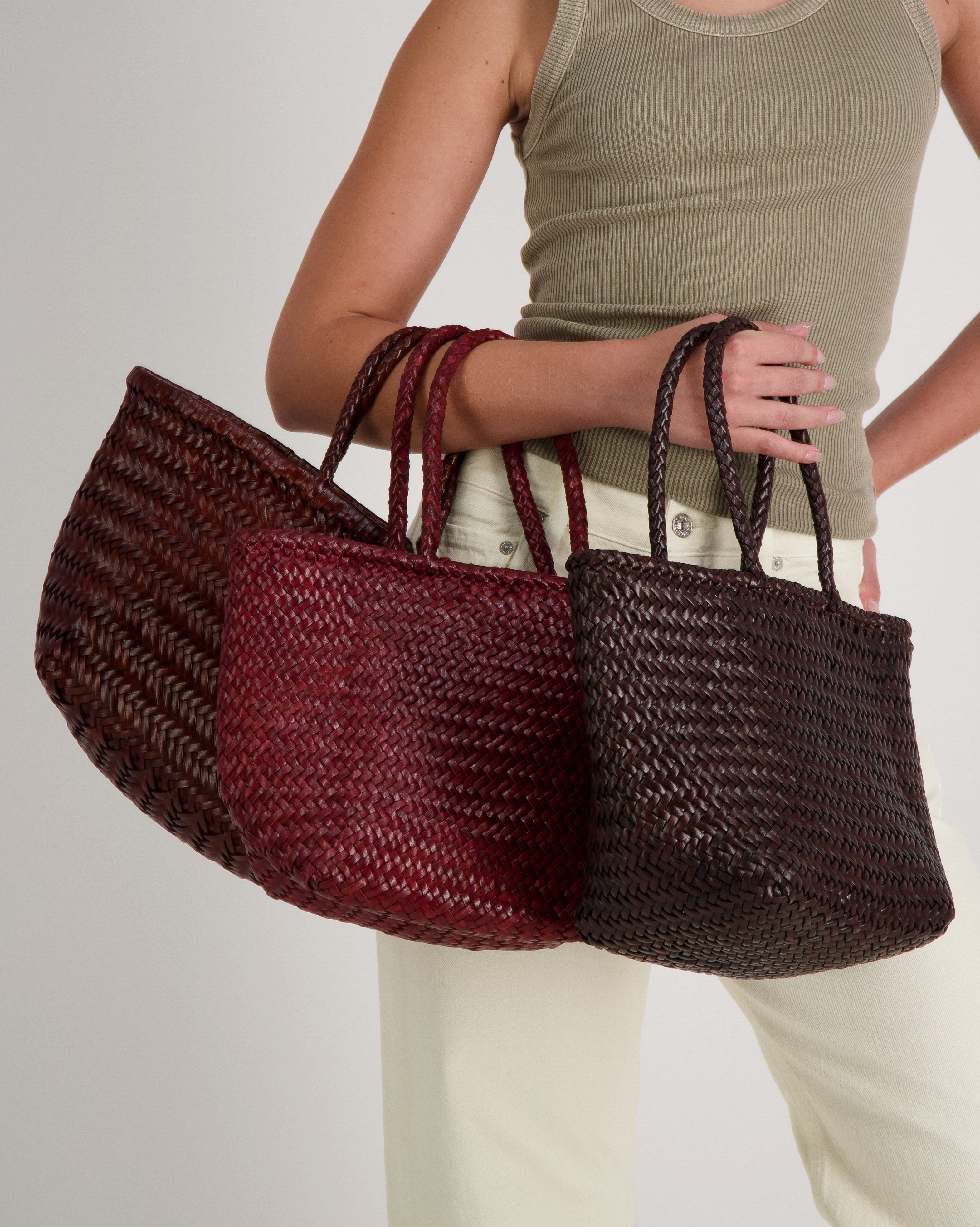 Grace Small Basket Bag in Brown