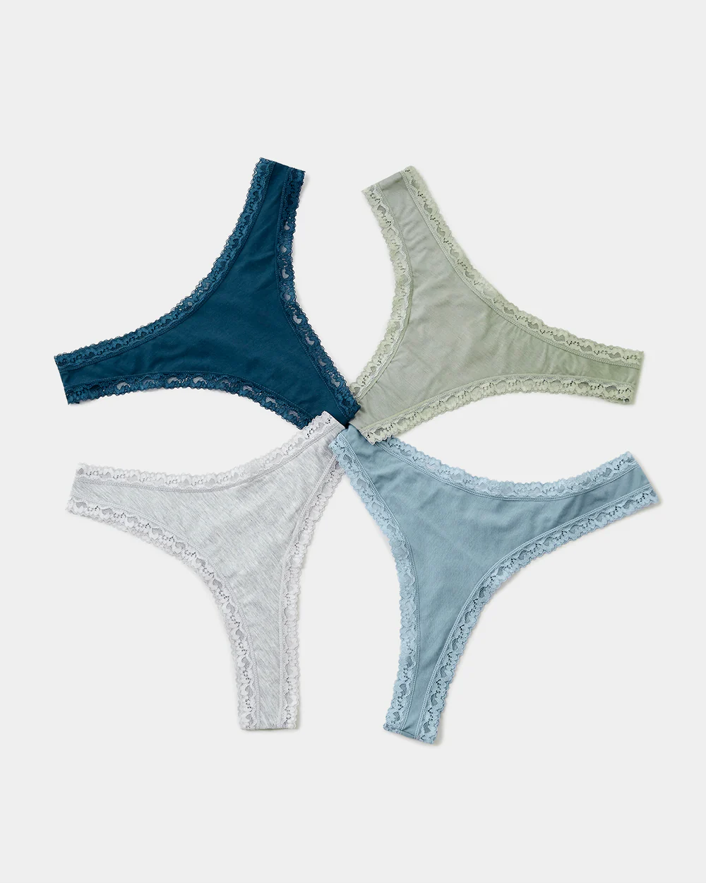 Khaki Mix Thong Four Pack in Multi