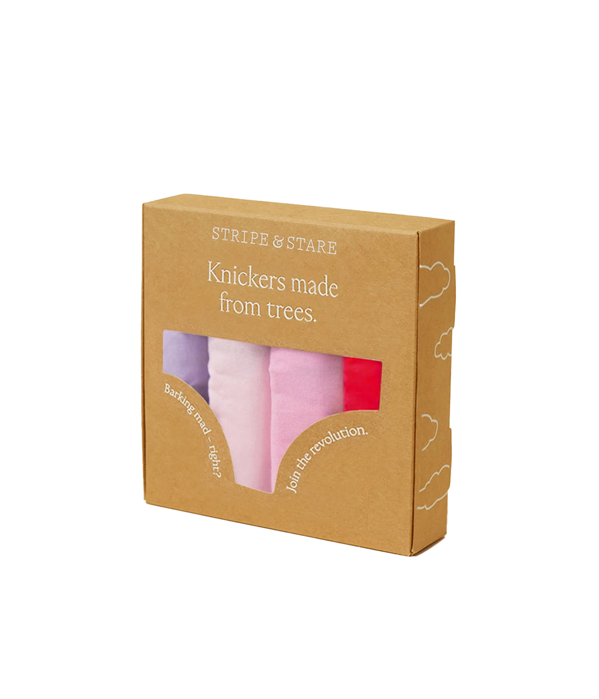 Knicker Four Pack in Pink & Red Sollid