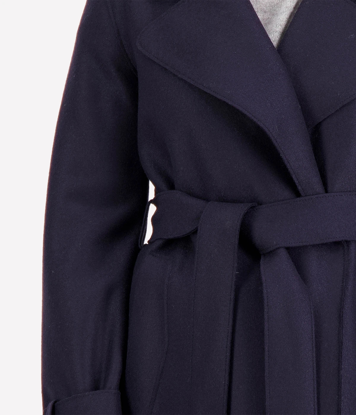 Double Vent Trench Coat in Navy Blue