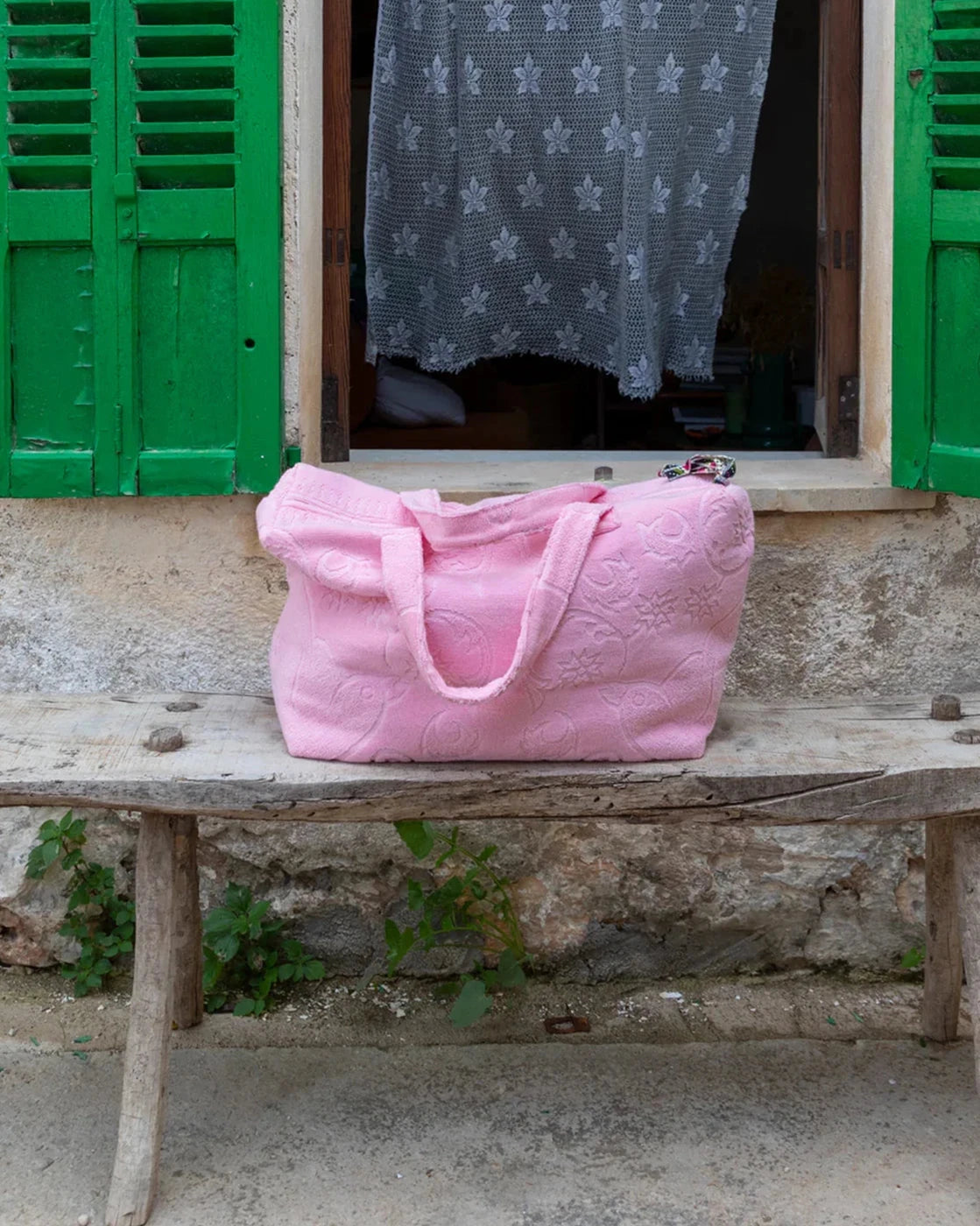 Beach Towel Shoulder Bag in Baby Pink