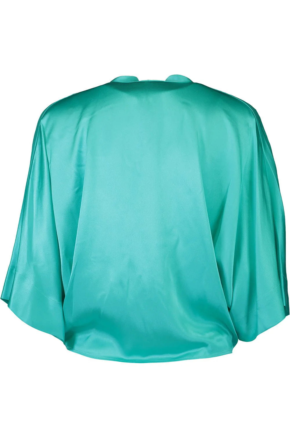 Dolman Tie Front Blouse in Turquoise
