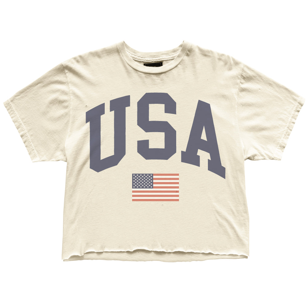 USA Tee in Antique White