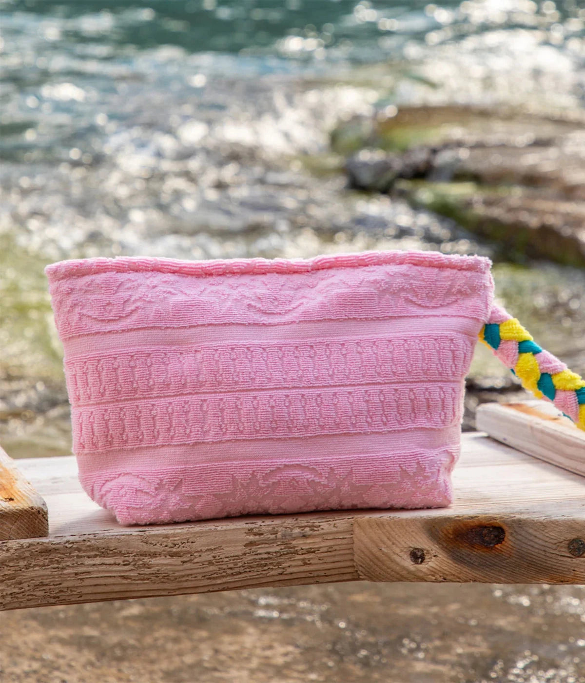 Beach Towel Clutch Bag in Baby Pink