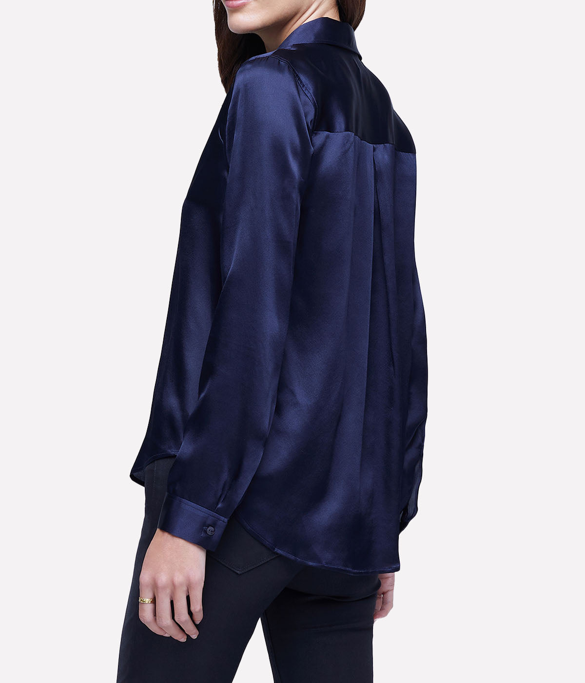 Tyler Long Sleeve Blouse in Midnight