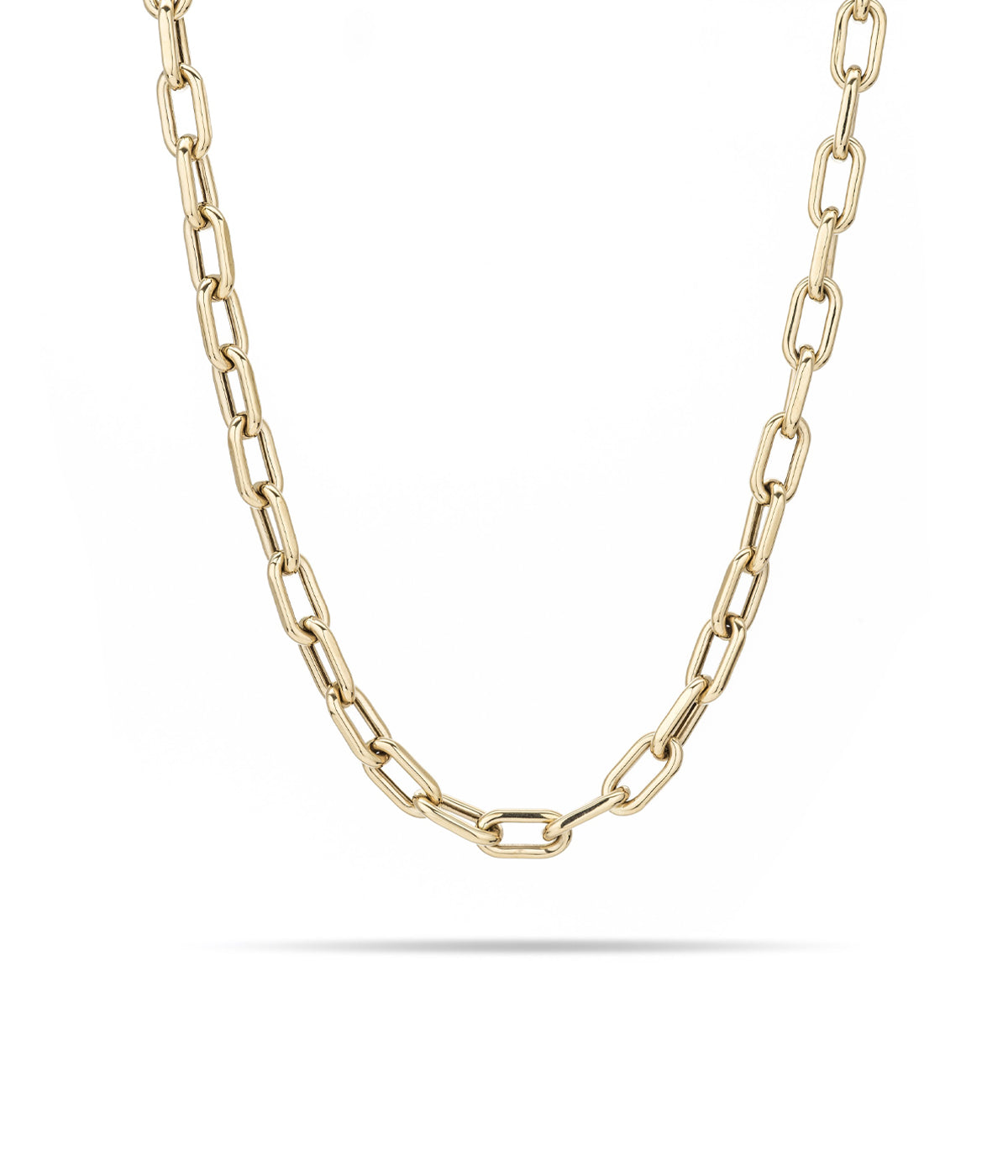 7mm Italian Chain Link Necklace in Yellow Gold