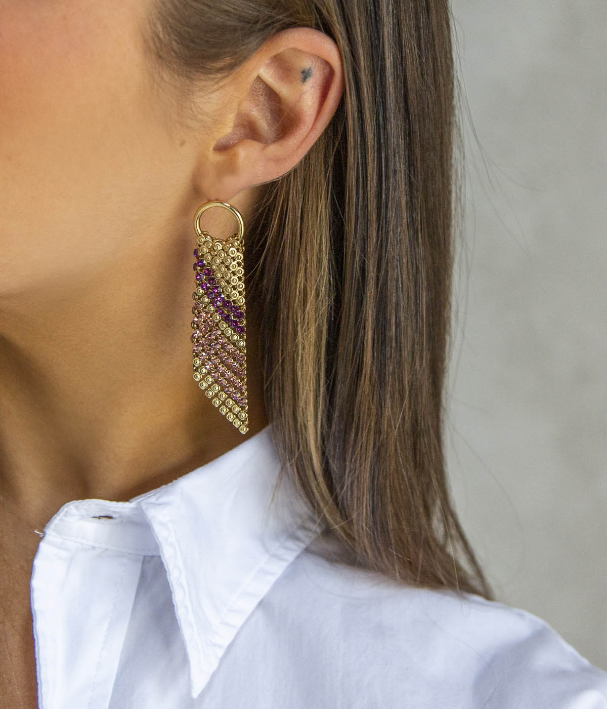 Sasha Earrings in Gold and Pink