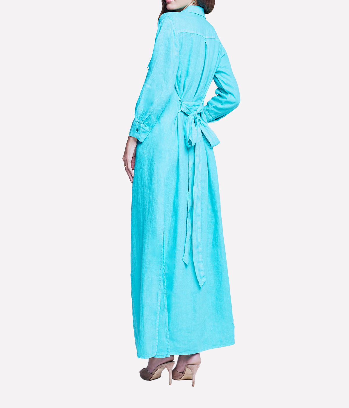 Cameron Long Shirt Dress in Spearmint