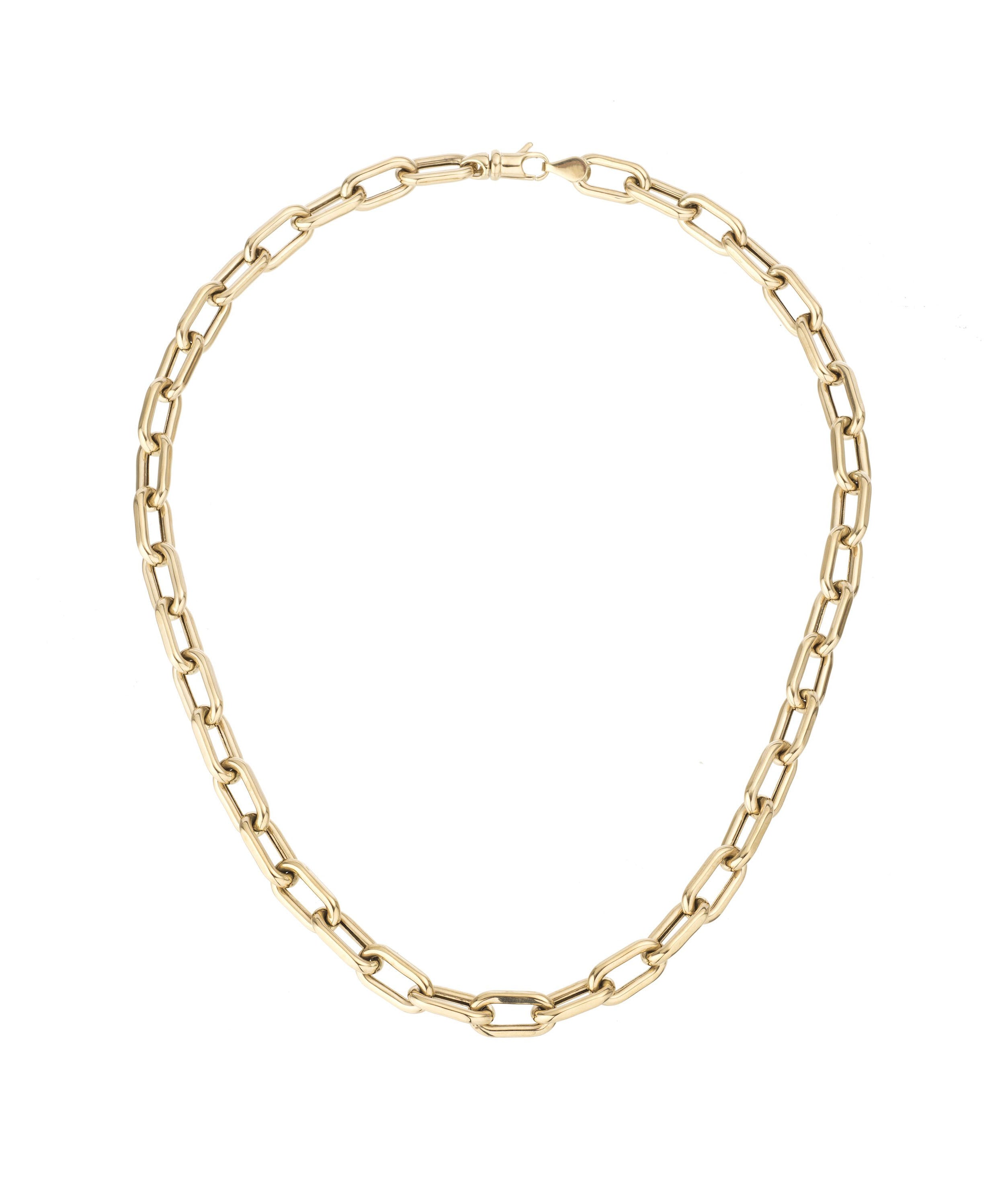7mm Italian Chain Link Necklace in Yellow Gold