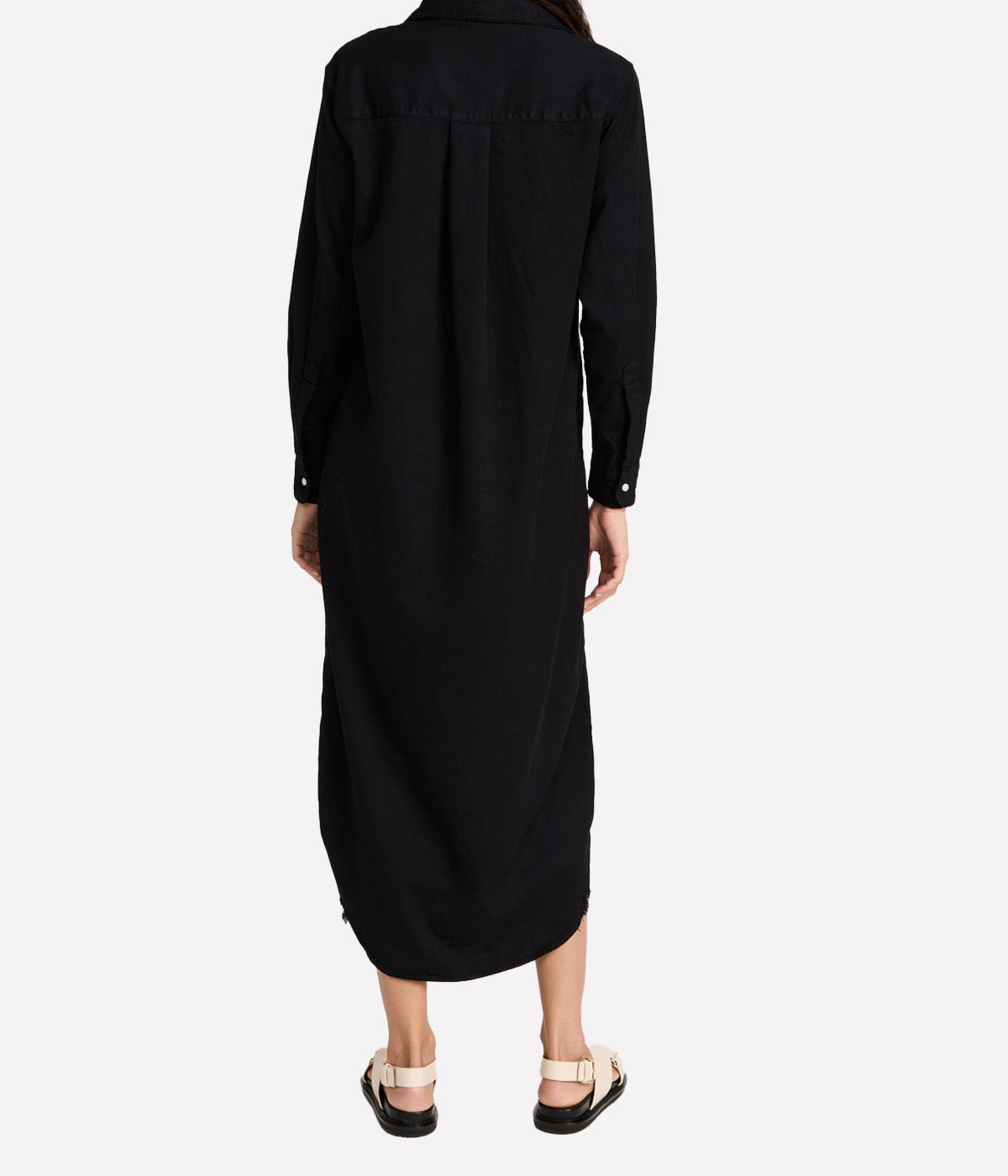 Rory Woven Denim Long Dress in Blackout